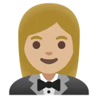 Googleプラットフォームのwoman in tuxedo: medium-light skin tone