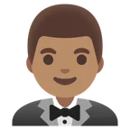 man in tuxedo: medium skin tone pentru platforma Google