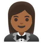 woman in tuxedo: medium-dark skin tone لمنصة Google