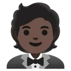 person in tuxedo: dark skin tone für Google Plattform