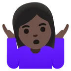 woman shrugging: dark skin tone untuk platform Google
