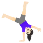 woman cartwheeling: light skin tone untuk platform Google