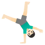 man cartwheeling: light skin tone til Google platform