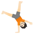 person cartwheeling: light skin tone per la piattaforma Google