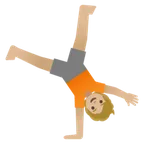 person cartwheeling: medium-light skin tone per la piattaforma Google