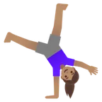 woman cartwheeling: medium skin tone untuk platform Google