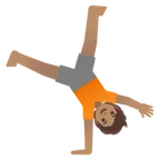 person cartwheeling: medium skin tone untuk platform Google