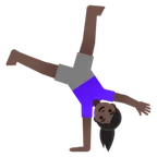 Google platformu için woman cartwheeling: dark skin tone