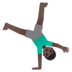 man cartwheeling: dark skin tone til Google platform