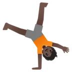 person cartwheeling: dark skin tone สำหรับแพลตฟอร์ม Google
