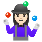 woman juggling: light skin tone for Google platform