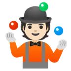 person juggling: light skin tone สำหรับแพลตฟอร์ม Google