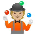 person juggling: medium-light skin tone per la piattaforma Google