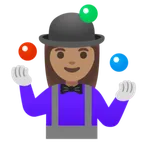 woman juggling: medium skin tone til Google platform
