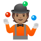 person juggling: medium skin tone untuk platform Google