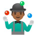 man juggling: medium-dark skin tone for Google platform