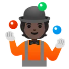 person juggling: dark skin tone สำหรับแพลตฟอร์ม Google