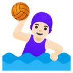 woman playing water polo: light skin tone für Google Plattform