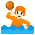 person playing water polo: light skin tone สำหรับแพลตฟอร์ม Google