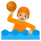 person playing water polo: medium-light skin tone สำหรับแพลตฟอร์ม Google