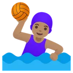 Google platformu için woman playing water polo: medium skin tone