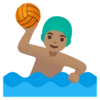 man playing water polo: medium skin tone for Google-plattformen