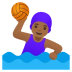 woman playing water polo: medium-dark skin tone per la piattaforma Google