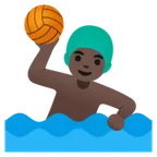 man playing water polo: dark skin tone für Google Plattform