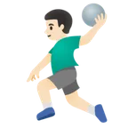 man playing handball: light skin tone til Google platform