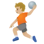 person playing handball: medium-light skin tone per la piattaforma Google