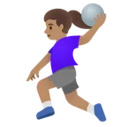 Google প্ল্যাটফর্মে জন্য woman playing handball: medium skin tone