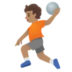 person playing handball: medium skin tone für Google Plattform