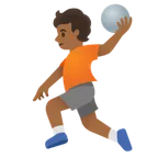 person playing handball: medium-dark skin tone สำหรับแพลตฟอร์ม Google