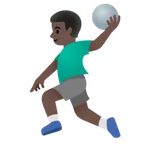 man playing handball: dark skin tone for Google platform