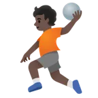 person playing handball: dark skin tone สำหรับแพลตฟอร์ม Google