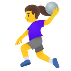 woman playing handball alustalla Google