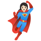 woman superhero: light skin tone สำหรับแพลตฟอร์ม Google