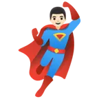 man superhero: light skin tone til Google platform