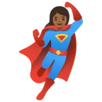 woman superhero: medium-dark skin tone untuk platform Google