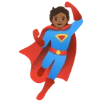 superhero: medium-dark skin tone untuk platform Google