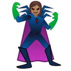 Google platformu için woman supervillain: medium skin tone