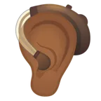 Google dla platformy ear with hearing aid: medium-dark skin tone