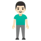 man standing: light skin tone สำหรับแพลตฟอร์ม Google
