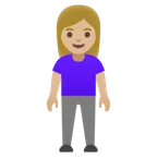 woman standing: medium-light skin tone สำหรับแพลตฟอร์ม Google