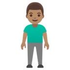 Google platformu için man standing: medium skin tone