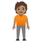 person standing: medium skin tone untuk platform Google