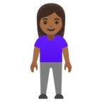 woman standing: medium-dark skin tone สำหรับแพลตฟอร์ม Google