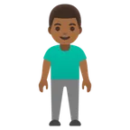 man standing: medium-dark skin tone per la piattaforma Google