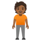 Google 플랫폼을 위한 person standing: medium-dark skin tone