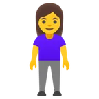 Google প্ল্যাটফর্মে জন্য woman standing